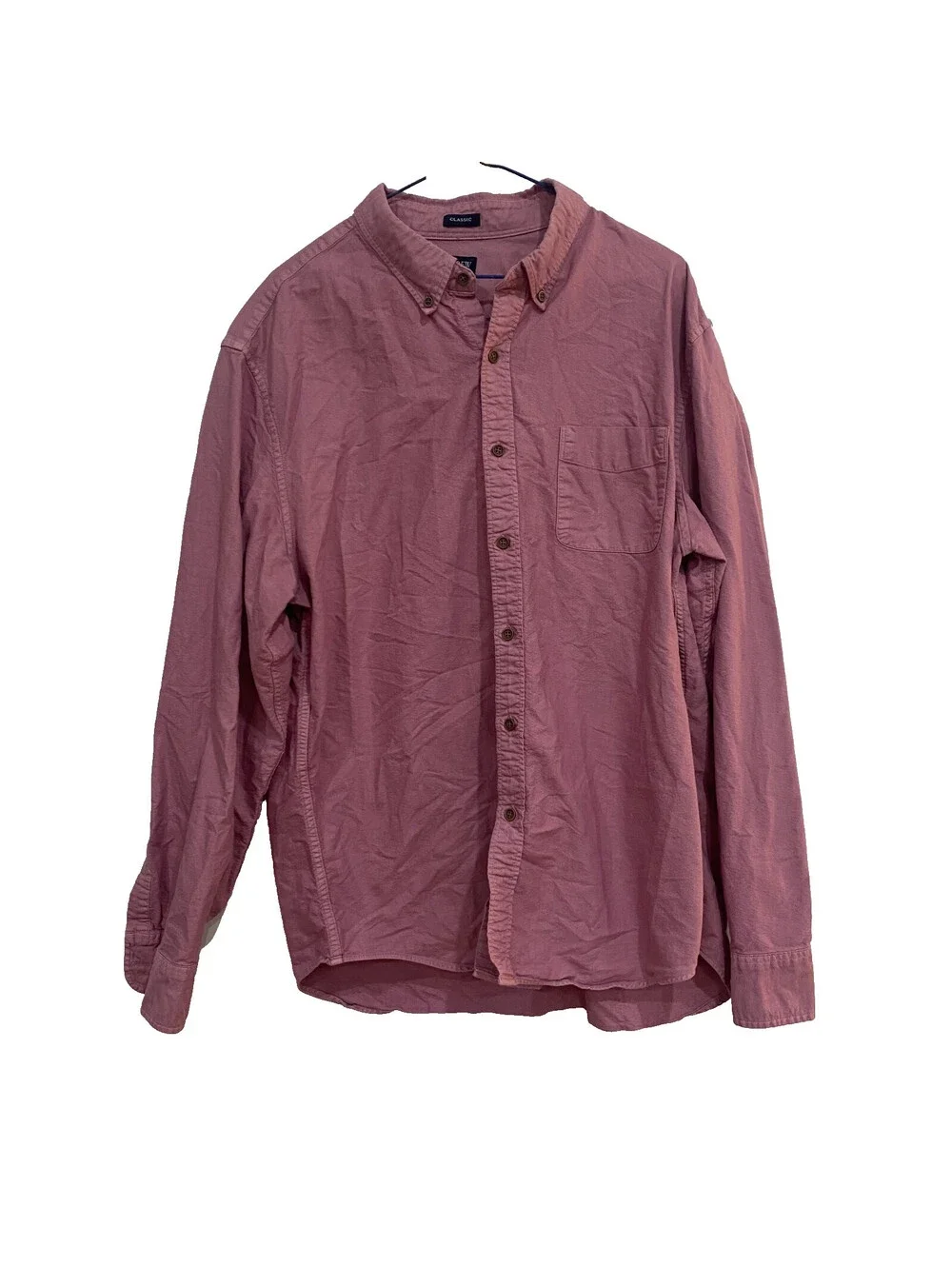 J Crew Shirt Men's Size XL Classic Button Down Cotton Garment Dyed Knit Cotton